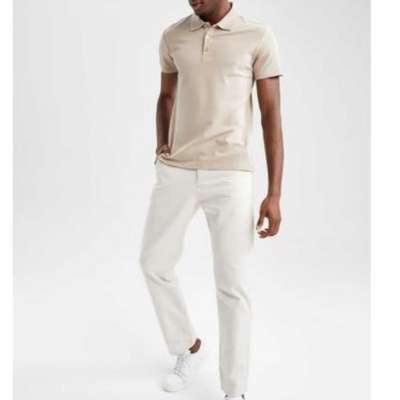 Defacto Man SLIM FIT Knitted Polo T-Shirt-Beige Profile Picture